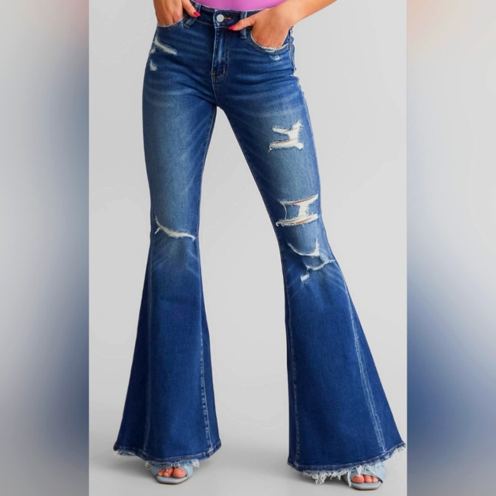 Flying Monkey High Rise Super Flare Stretch Jeans